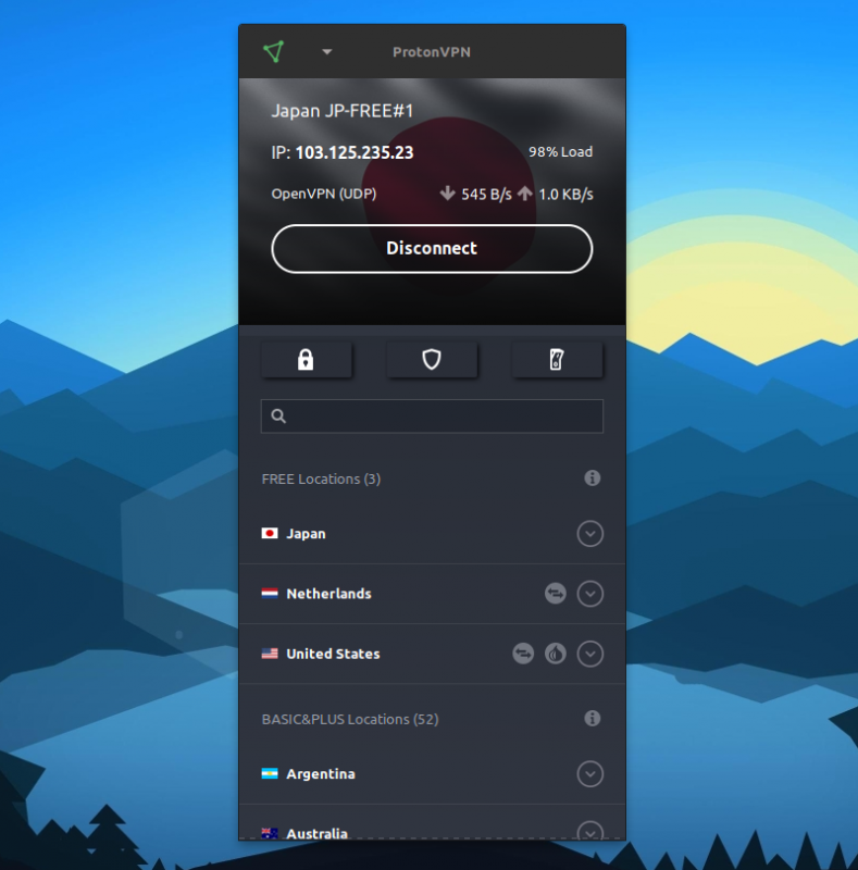 protonvpn ui