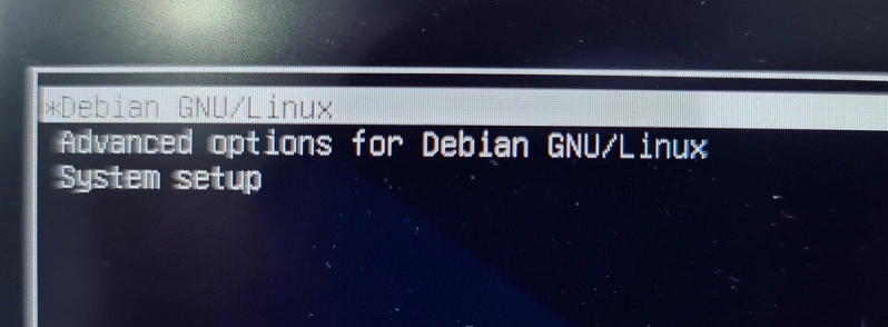 debian boot screen