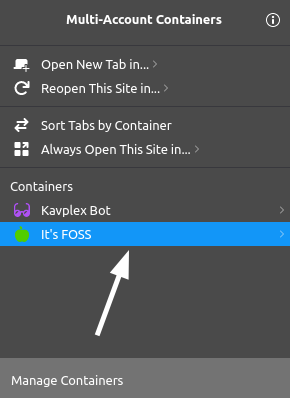 firefox containers opening new container