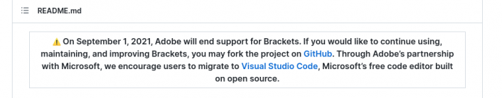 Adobe Kills Brackets Code Editor & Suggests Using Visual Studio Code