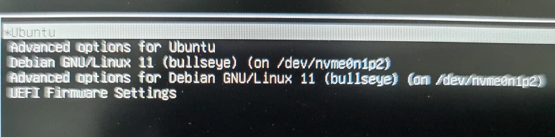 grub of ubuntu on external usb