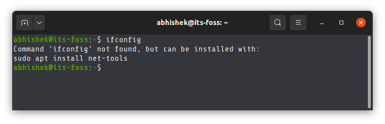 ifconfig command not found