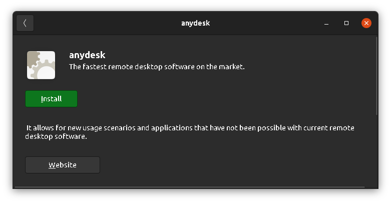 installing anydesk in ubuntu software center