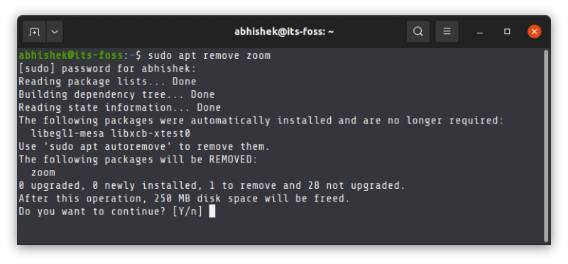 remove zoom ubuntu