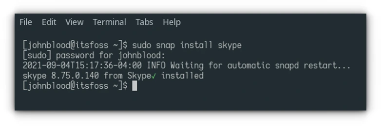 snap install skype