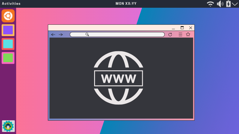 Illustration for web browser running in Ubuntu Linux