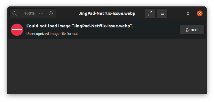 webp error linux