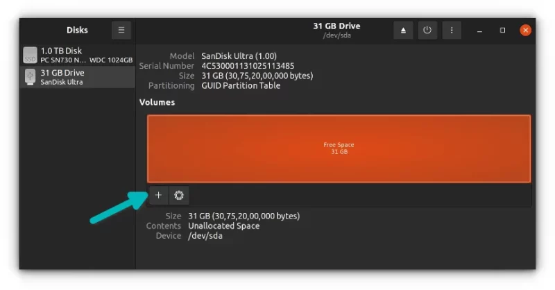 create partition on usb