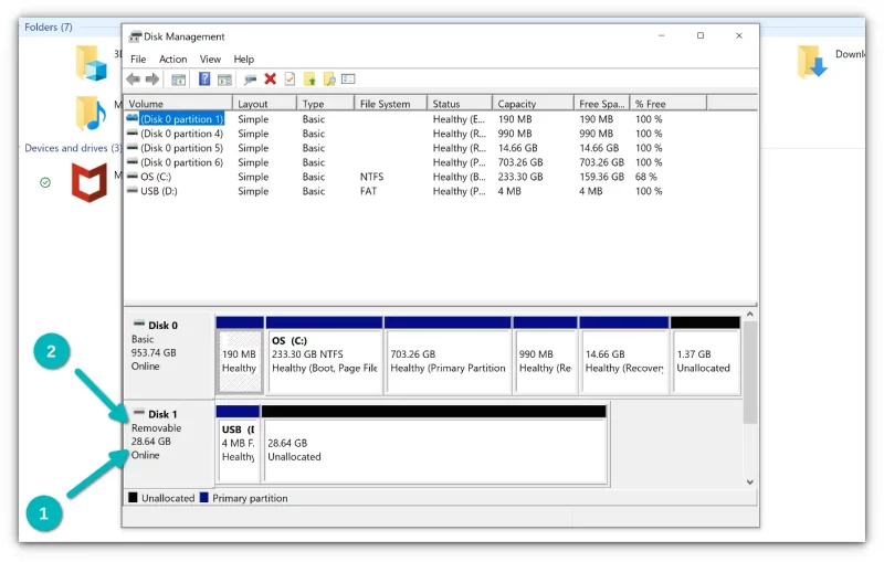 identify usb disk in windows