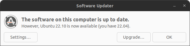ubuntu 22 10 new update available dialog
