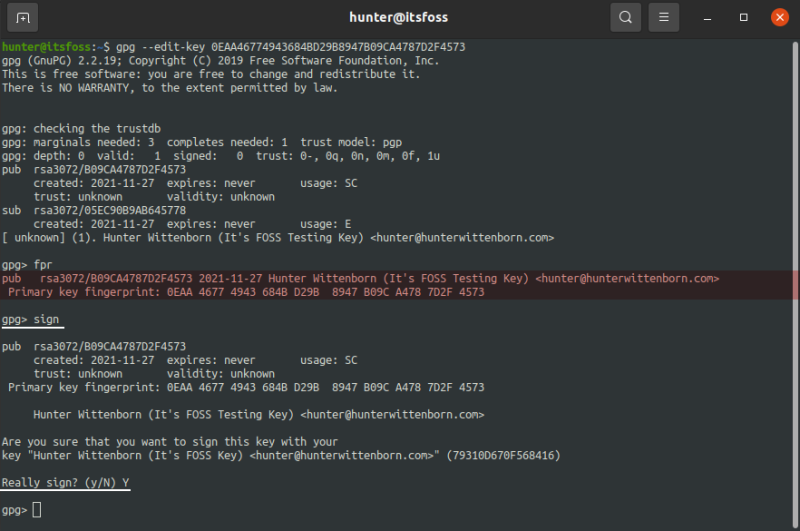 gpg edit key sign