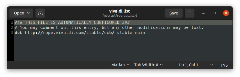 Vivaldi repo in Ubuntu