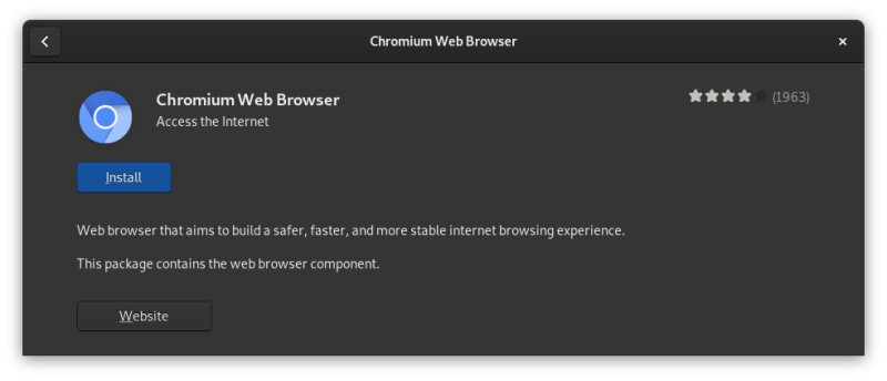 chromium in fedora software center