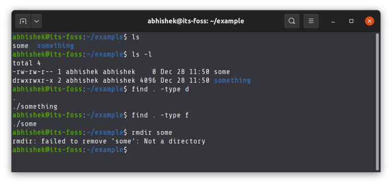 file directory commands difference