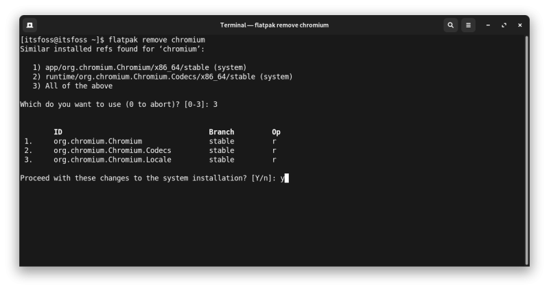 Flatpak remove chromium