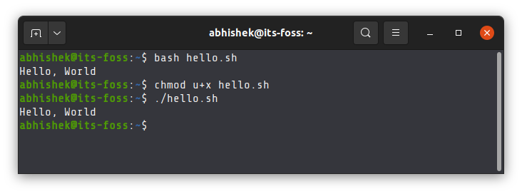 run bash script