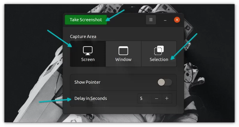 taking screenshot with delay gnome