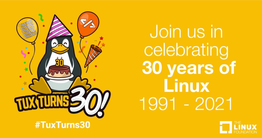 Linux Tux Turns 30
