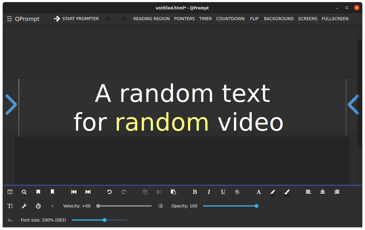 QPrompt is a Free and Open Source Teleprompter for Video Creators