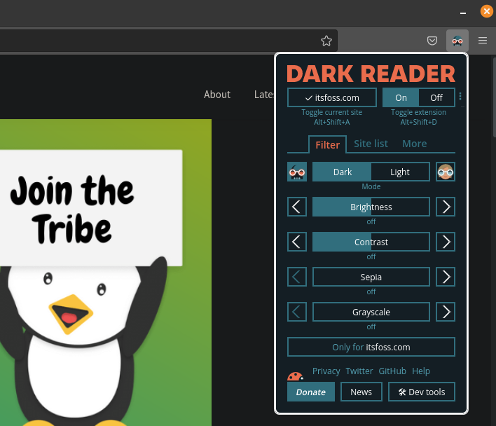 firefox dark reader