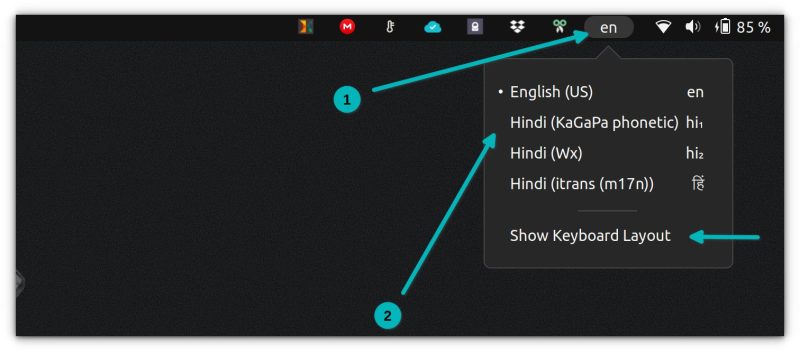 select keyboard layout ubuntu