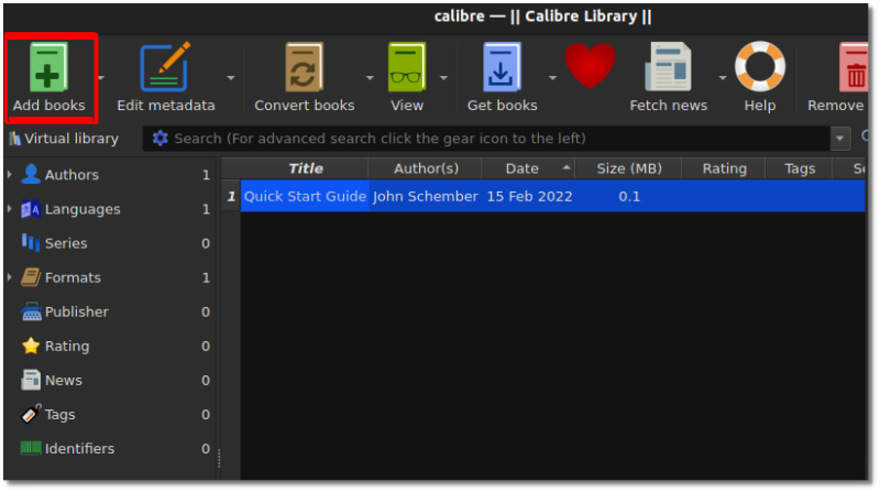 add ebook calibre 1