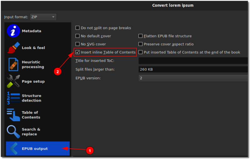 inline table of contents