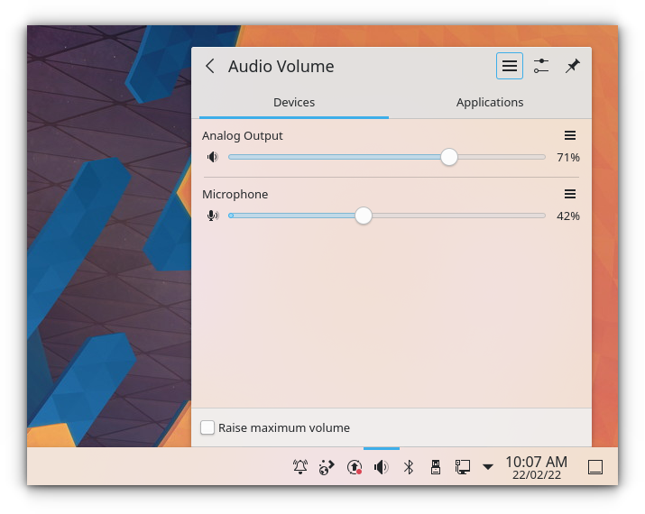 kde system tray area