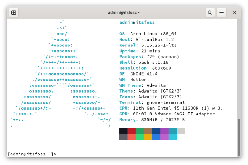 arch linux neofetch