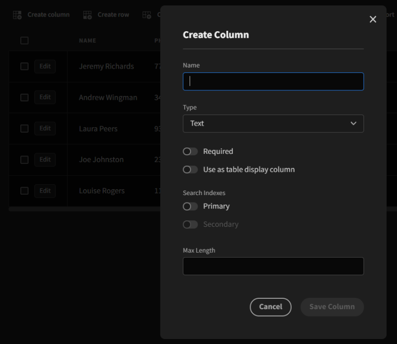 budibase edit fields