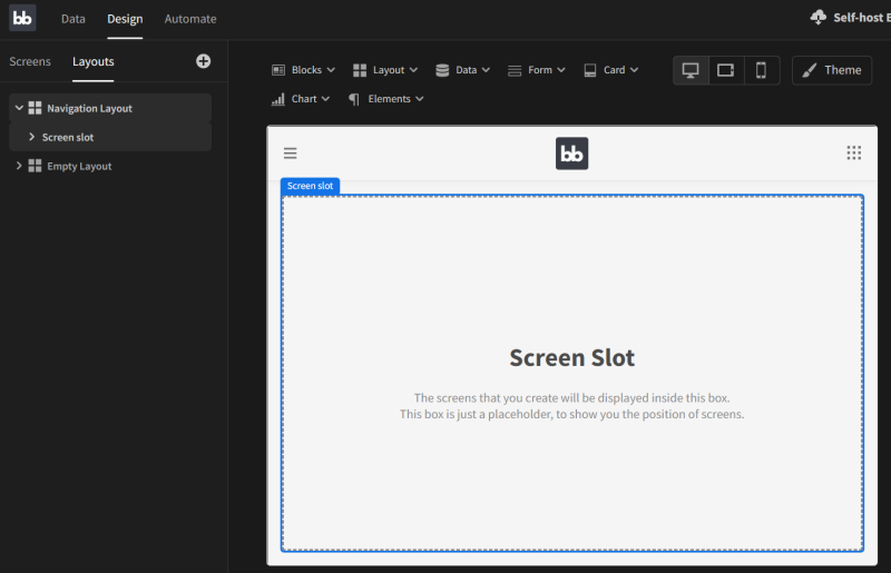 budibase layout