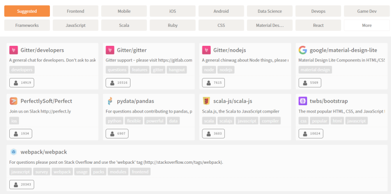 gitter communities