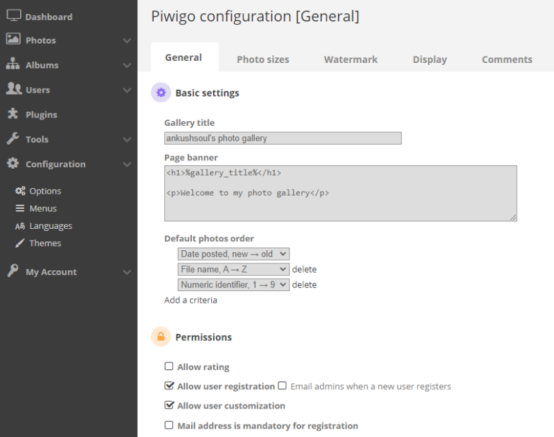 piwigo config