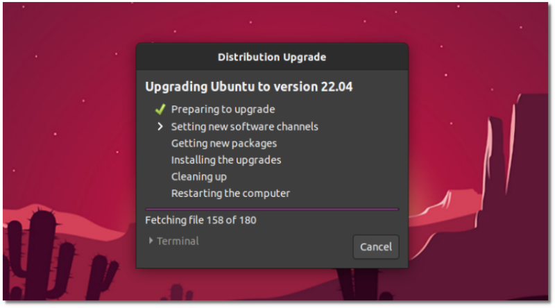 Upgrade: Preparing to upgrade to 22.04