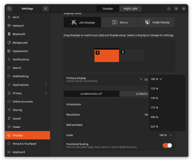 Fractional scaling, a setting that you can acess inside the "Displays" tab inside system settings, to adjust the scaling