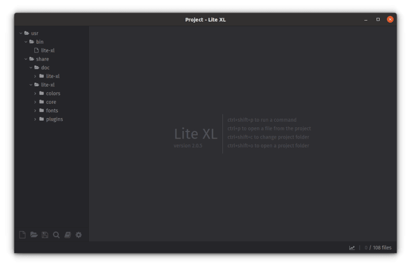 lite xl editor screenshot