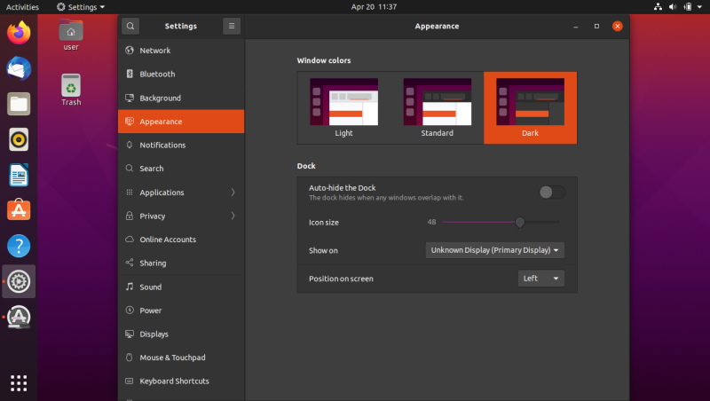 ubuntu 20 04 dark mode