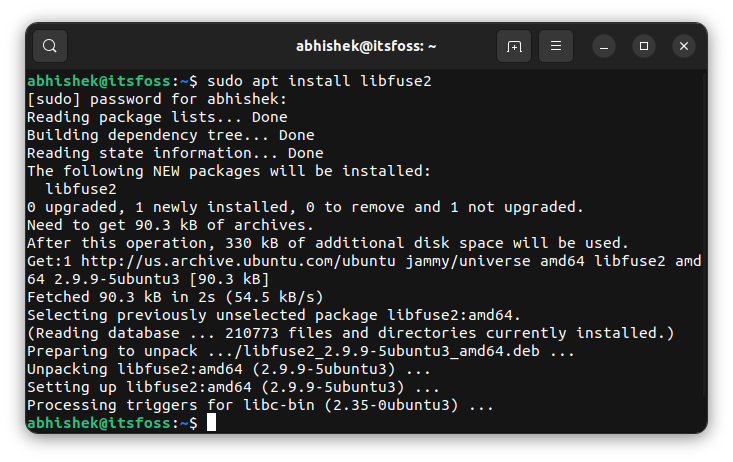 install libfuse2 ubuntu