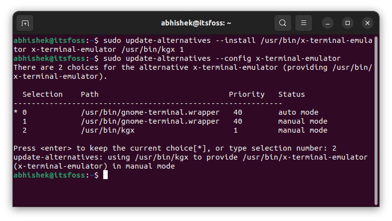 make gnome console default terminal