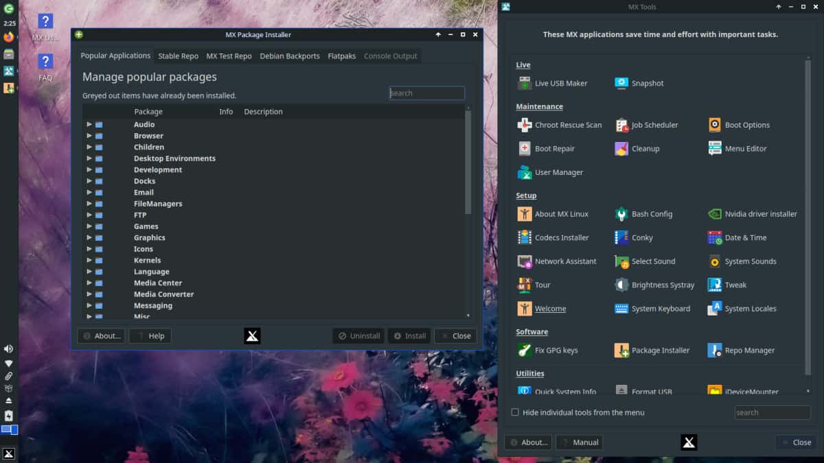 Screenshot of MX Linux