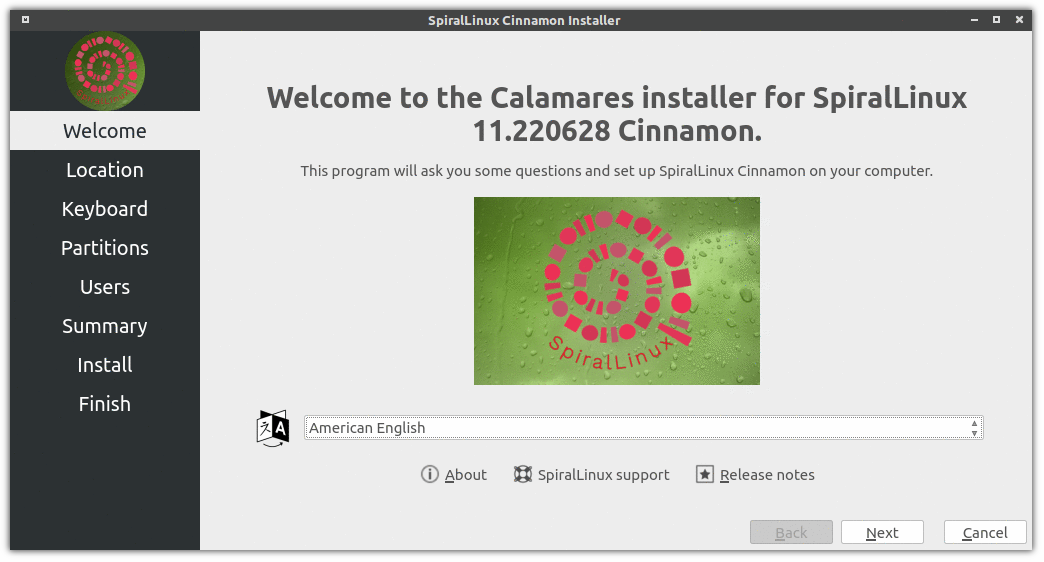 Calamares installer for SpiralLinux