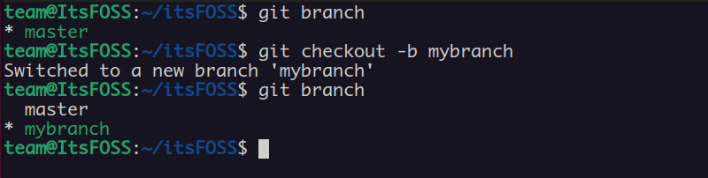 create a new branch and switch