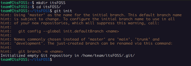 create a new git repository with git init