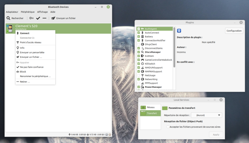 New Bluetooth settings in Linux Mint 21