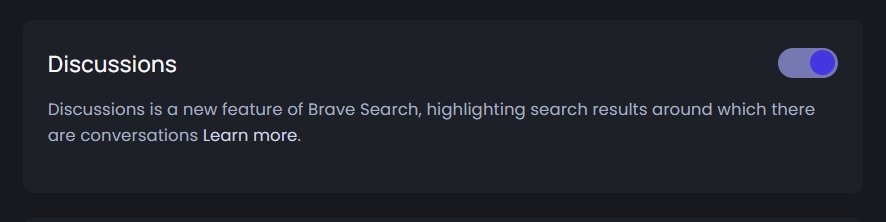 brave search discussions
