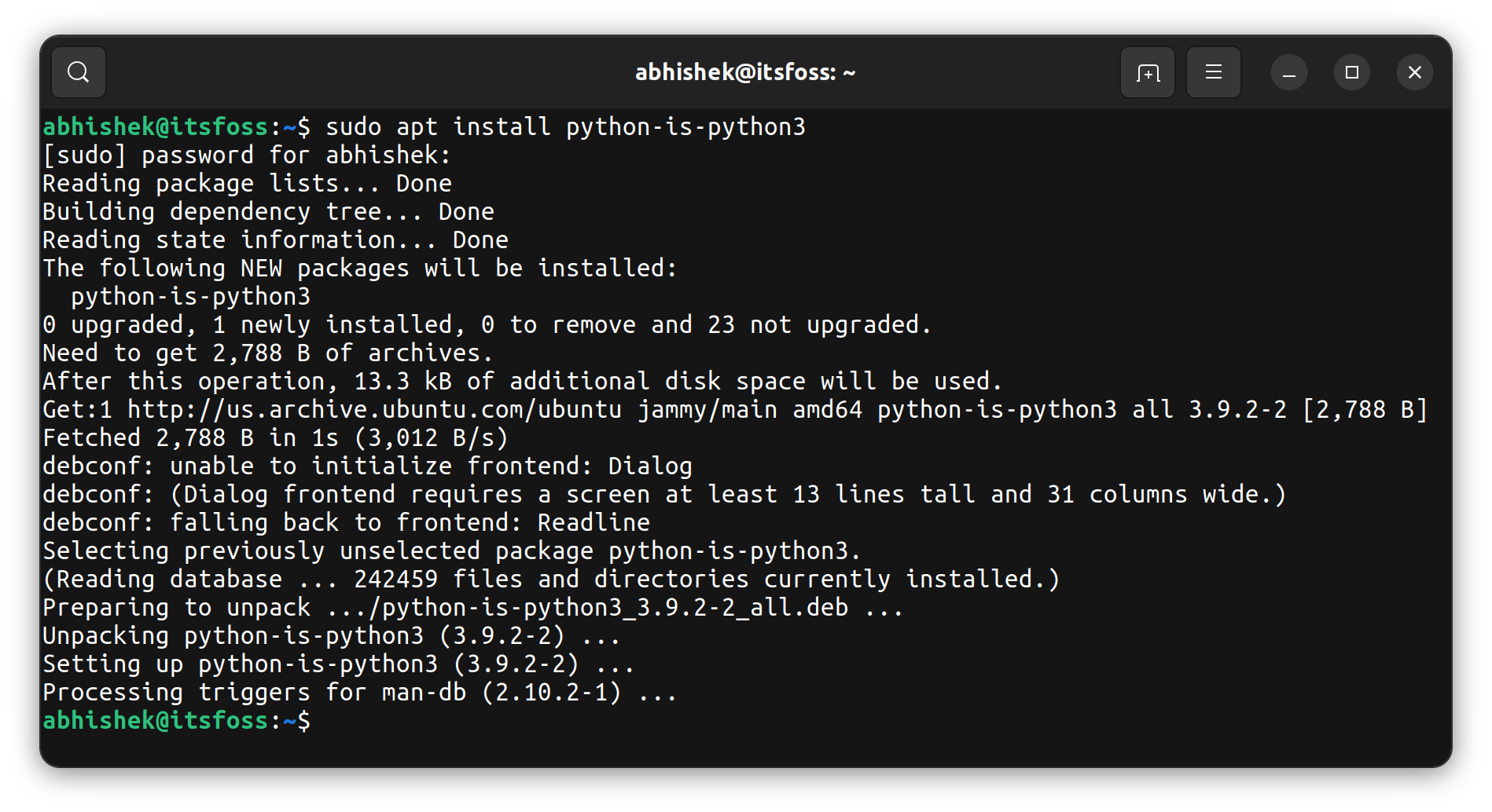 Python ubuntu