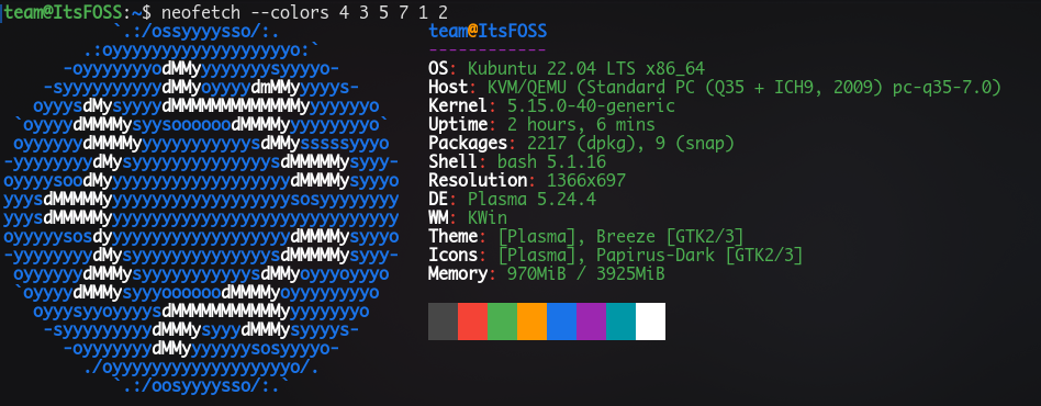 neofetch custom color scheme one