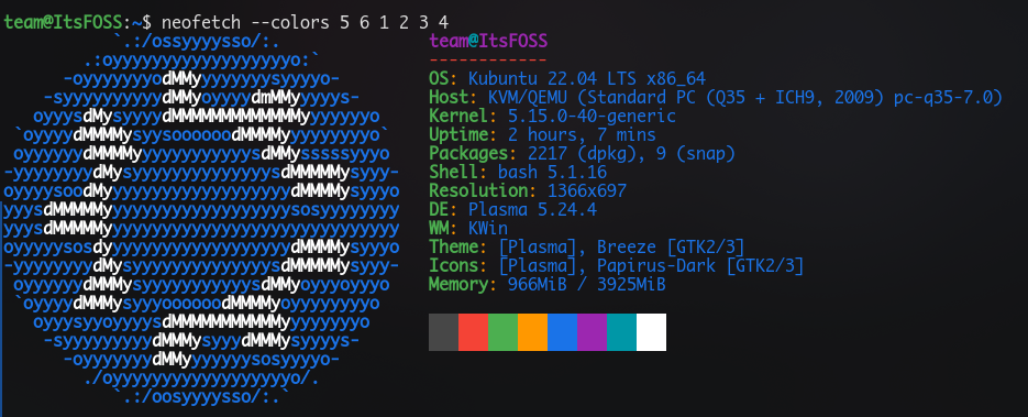 neofetch custom color scheme two