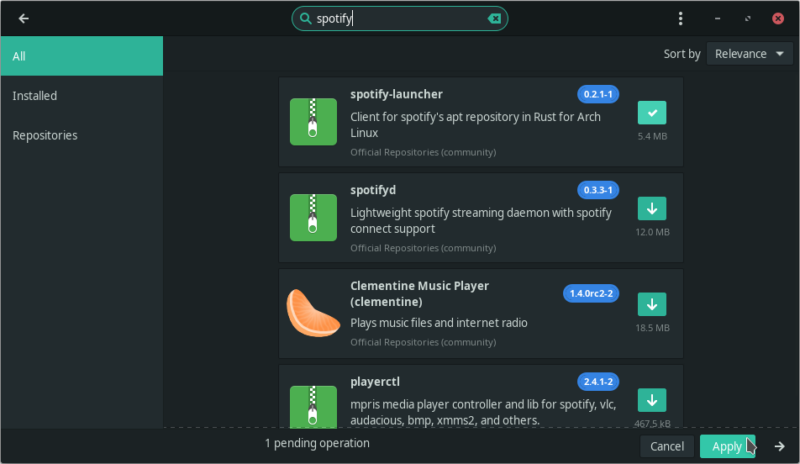 Install Spotify Linux Manjaro