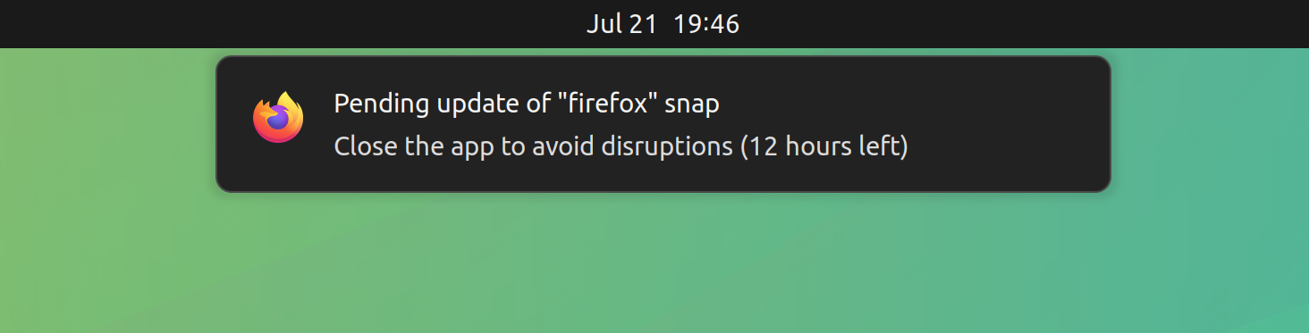 pending update firefox ubuntu